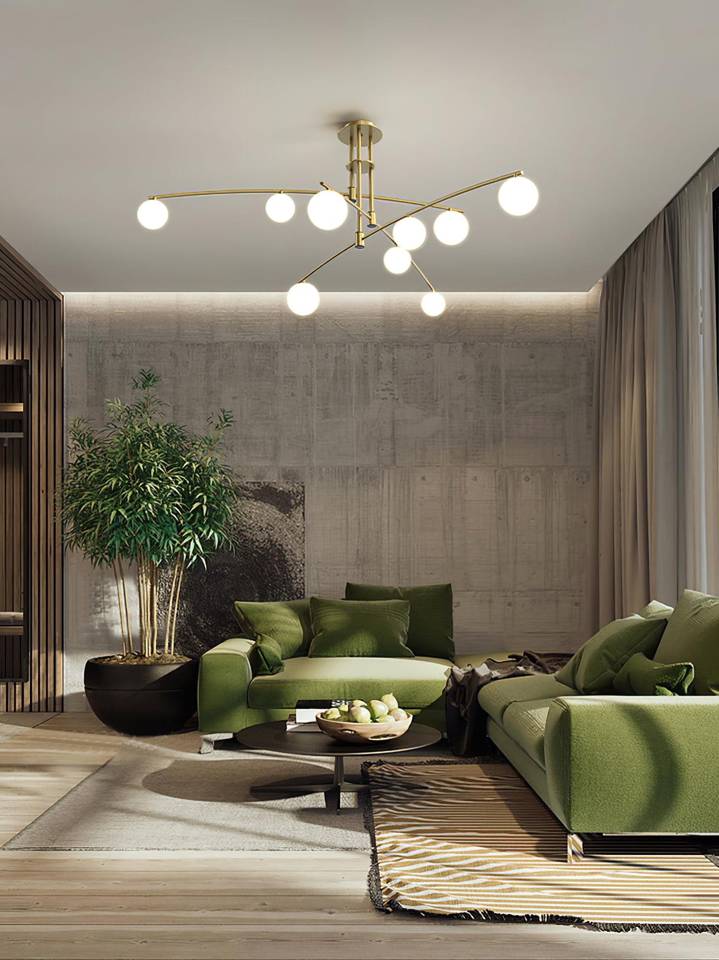Dluxen Chandelier Long Arm Modern 6-Light