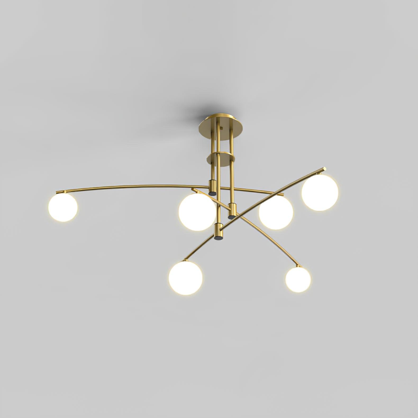 Dluxen Chandelier Long Arm Modern 6-Light