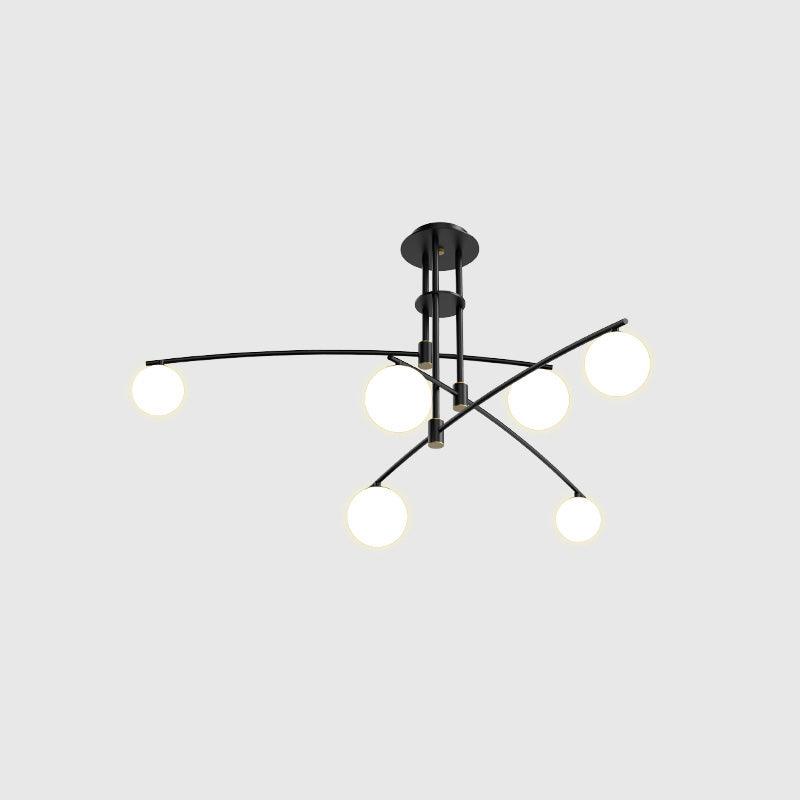 Dluxen Chandelier Long Arm Modern 6-Light