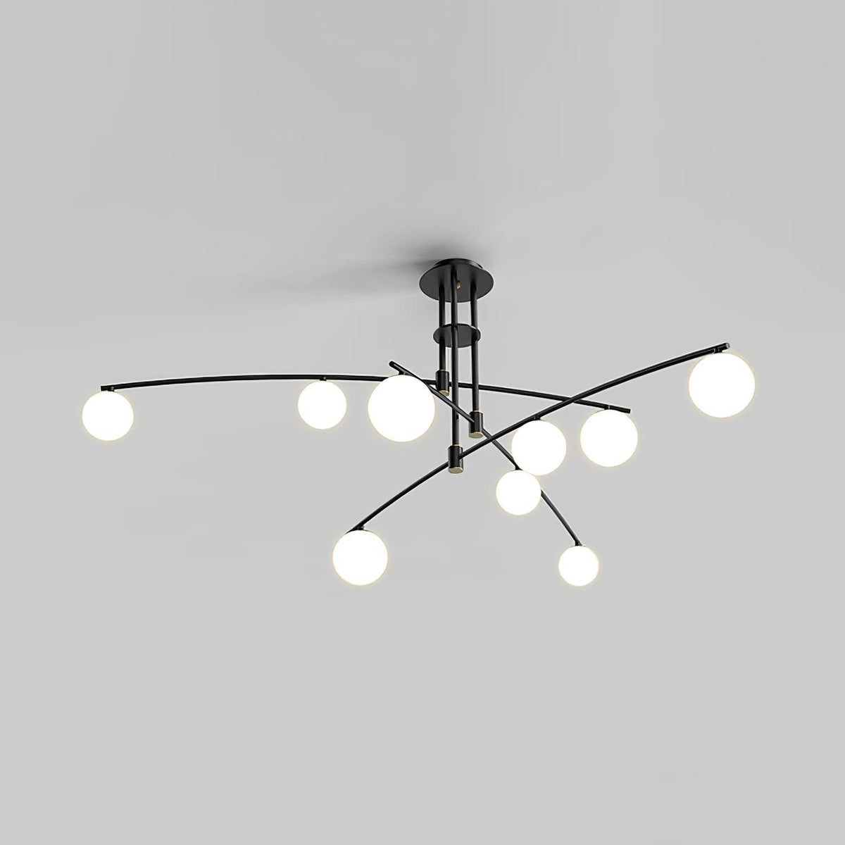Dluxen Chandelier Long Arm Modern 6-Light