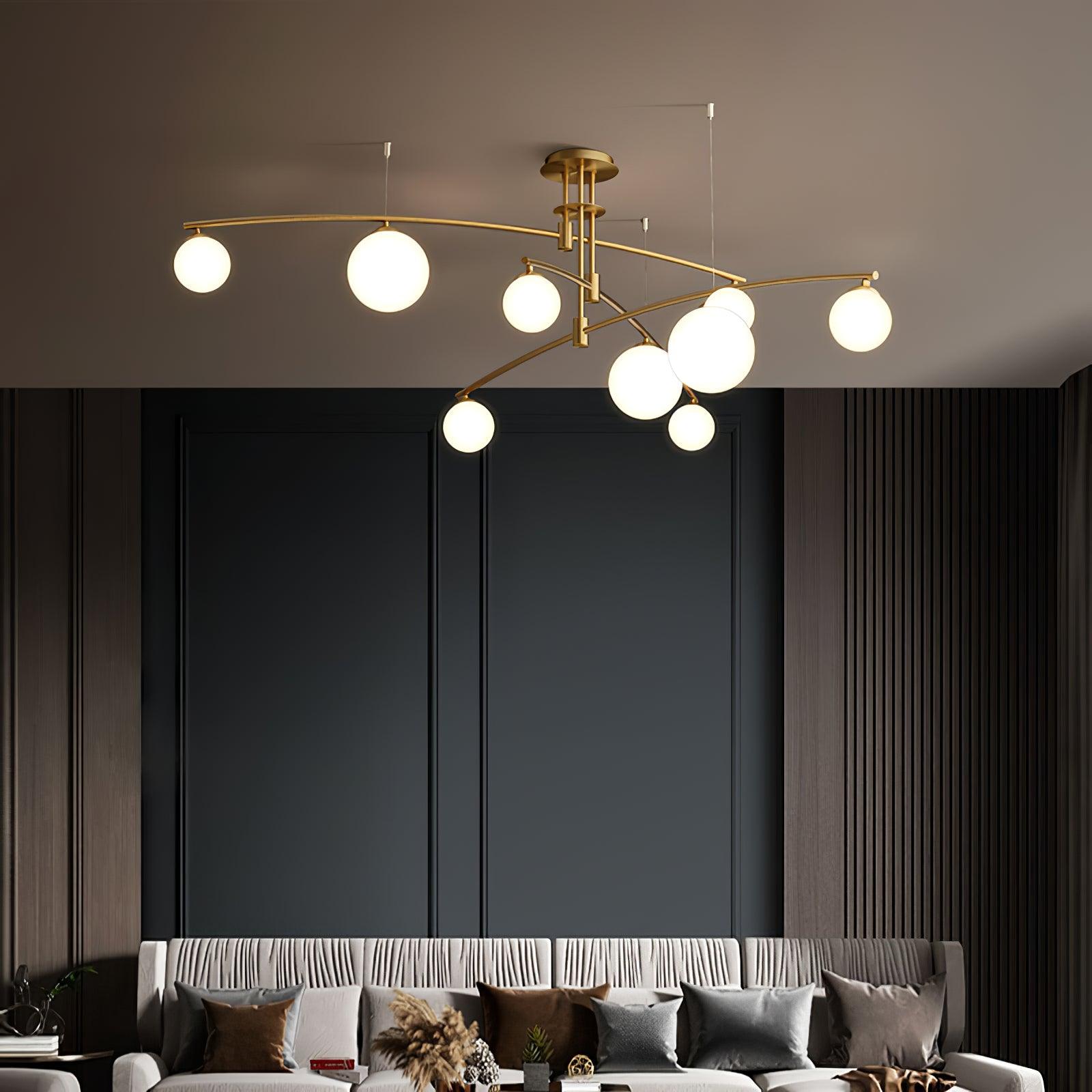 Dluxen Chandelier Long Arm Modern 6-Light