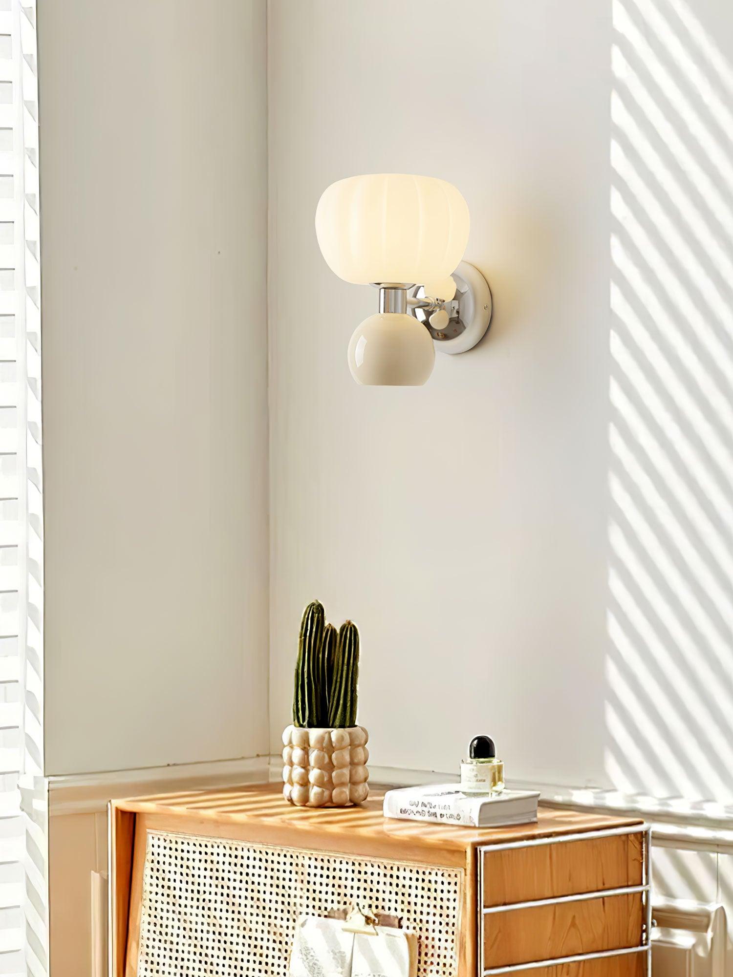 Jorvin Nordic Art Cream Plastic Sconce Wall lamp