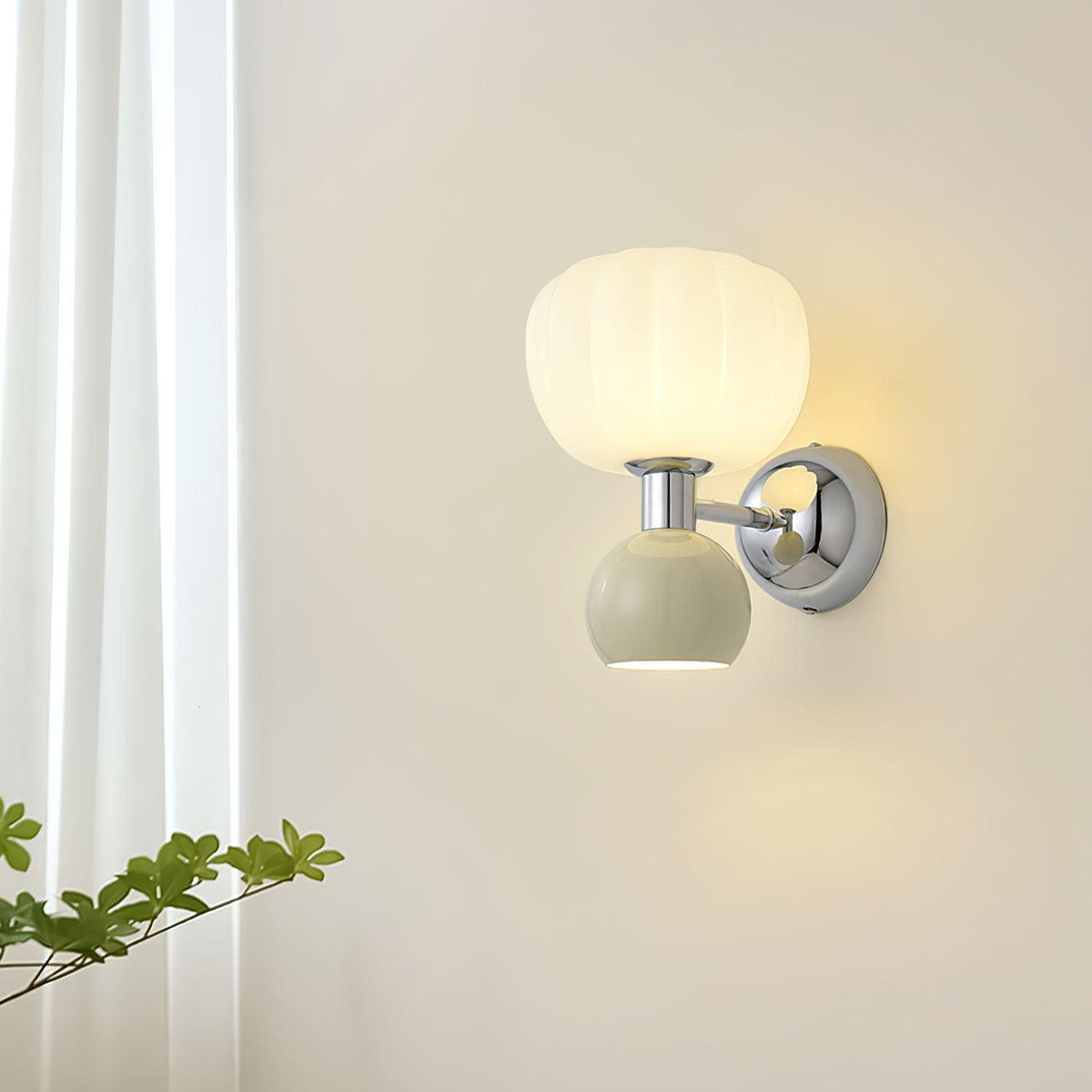 Jorvin Nordic Art Cream Plastic Sconce Wall lamp