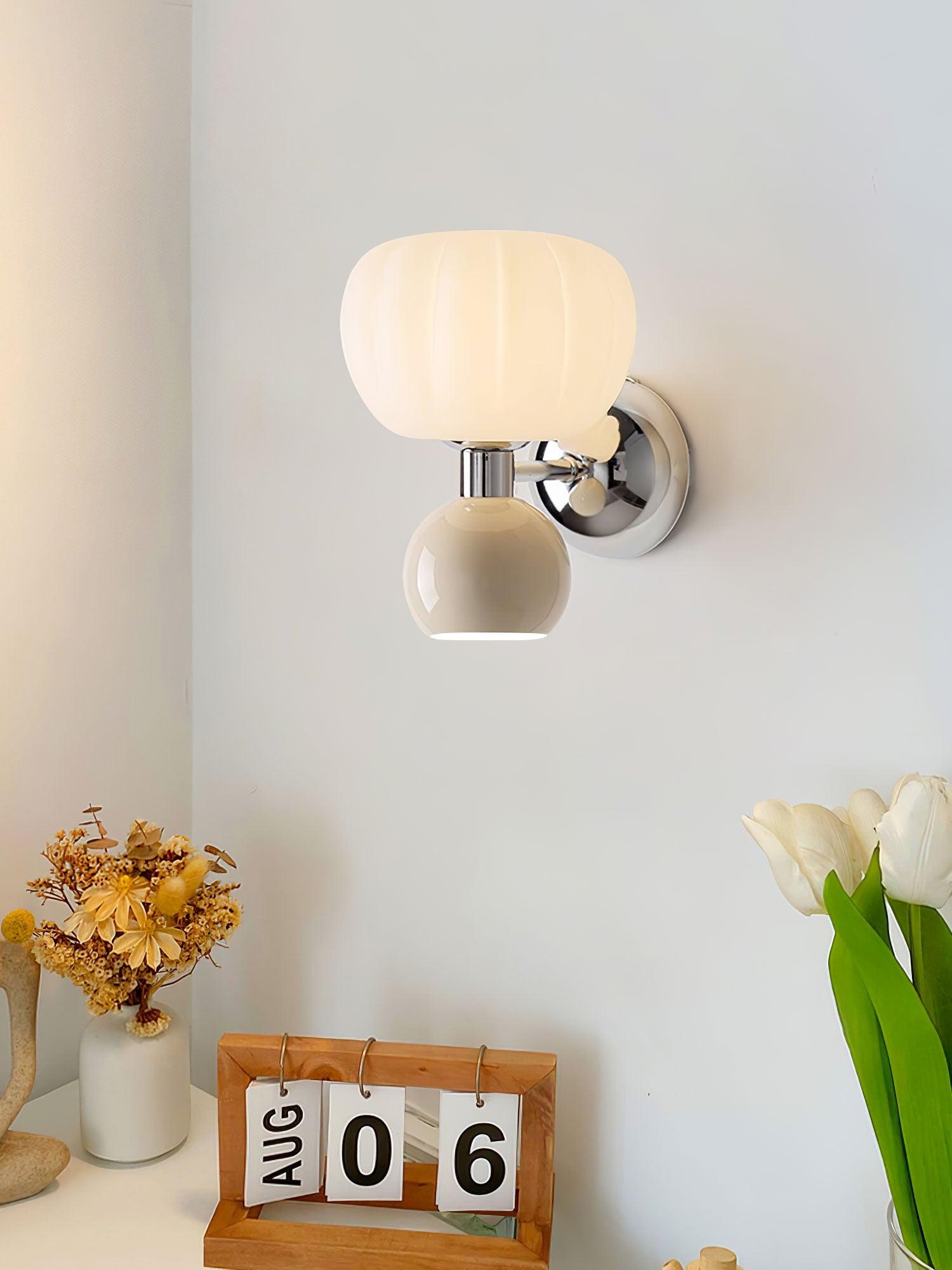 Jorvin Nordic Art Cream Plastic Sconce Wall lamp