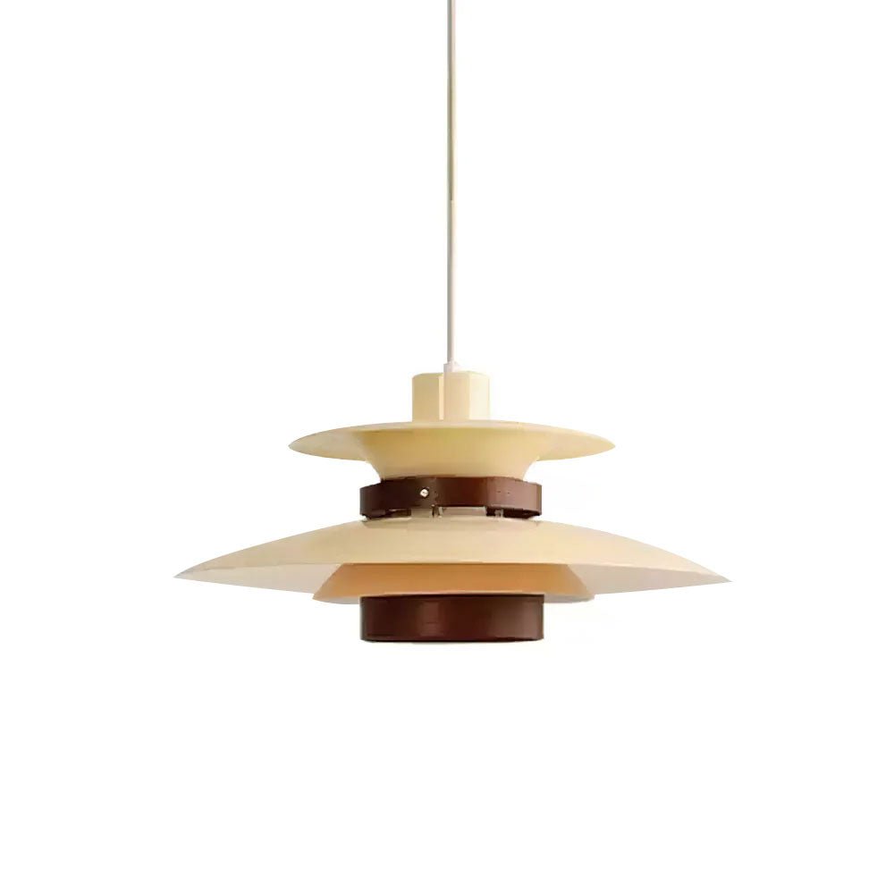 Xyla Pendant Lamp Wood Layered Shade Nordic Dining
