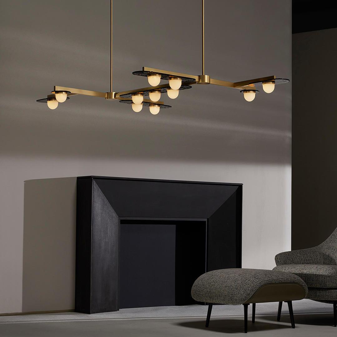 Solerelle Chandelier LED Linear Gold Frame