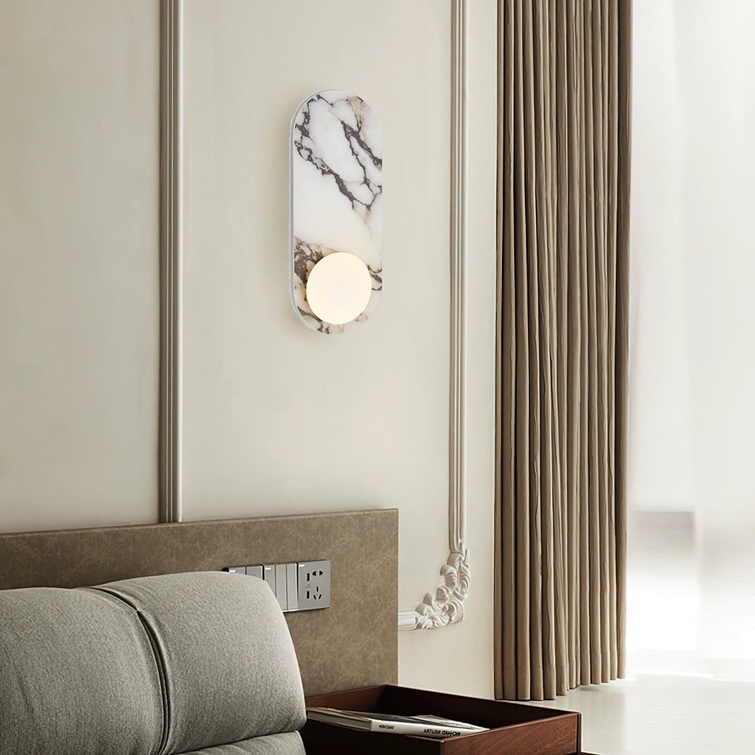 Gideon Scandinavian Marble Wall Light