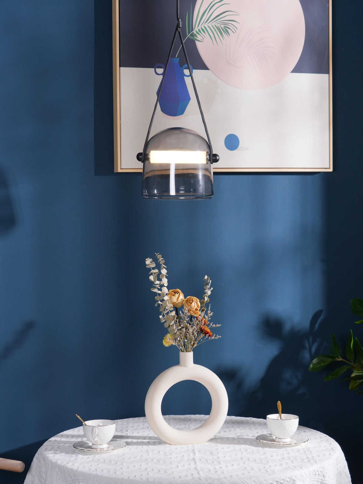 Averisce Leather Industrial Pendant Light