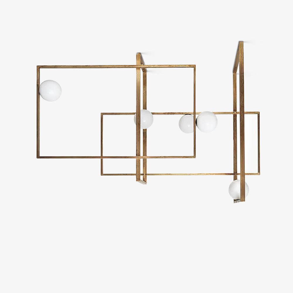 Veliiel Chandelier Mondrian Glass Brass Geometric Modern