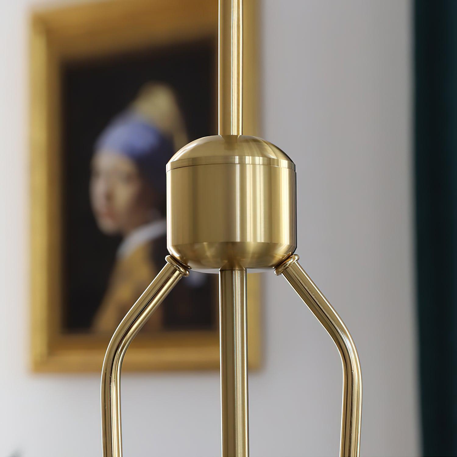Celareon Chandelier Brass Glass Floral Vintage