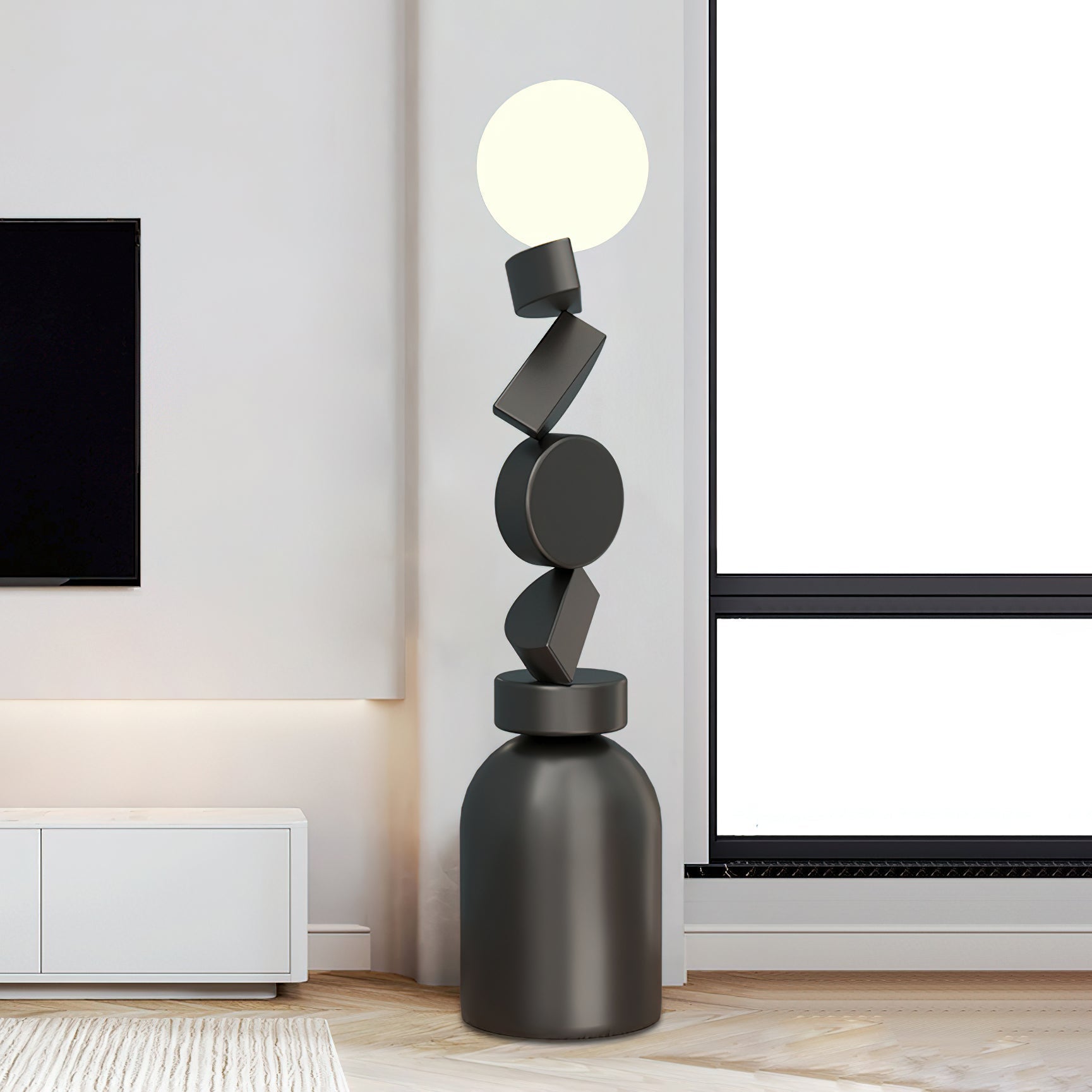 Calisine Floor Lamp Monolith Cube Black Base