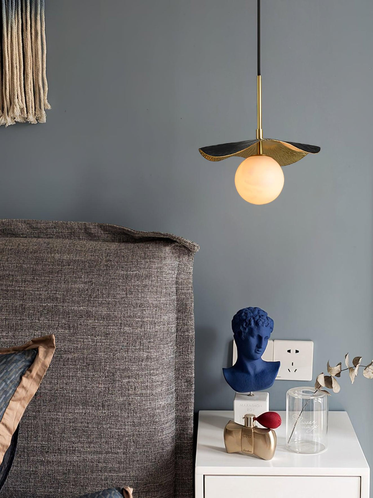 Talem Leaf Canopy Alabaster Pendant Light