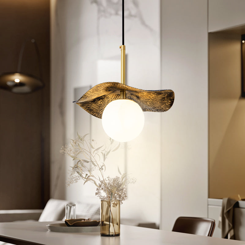 Zaraeen Modern Minimalist Brass Alabaster Pendant Light - Neutral Decor