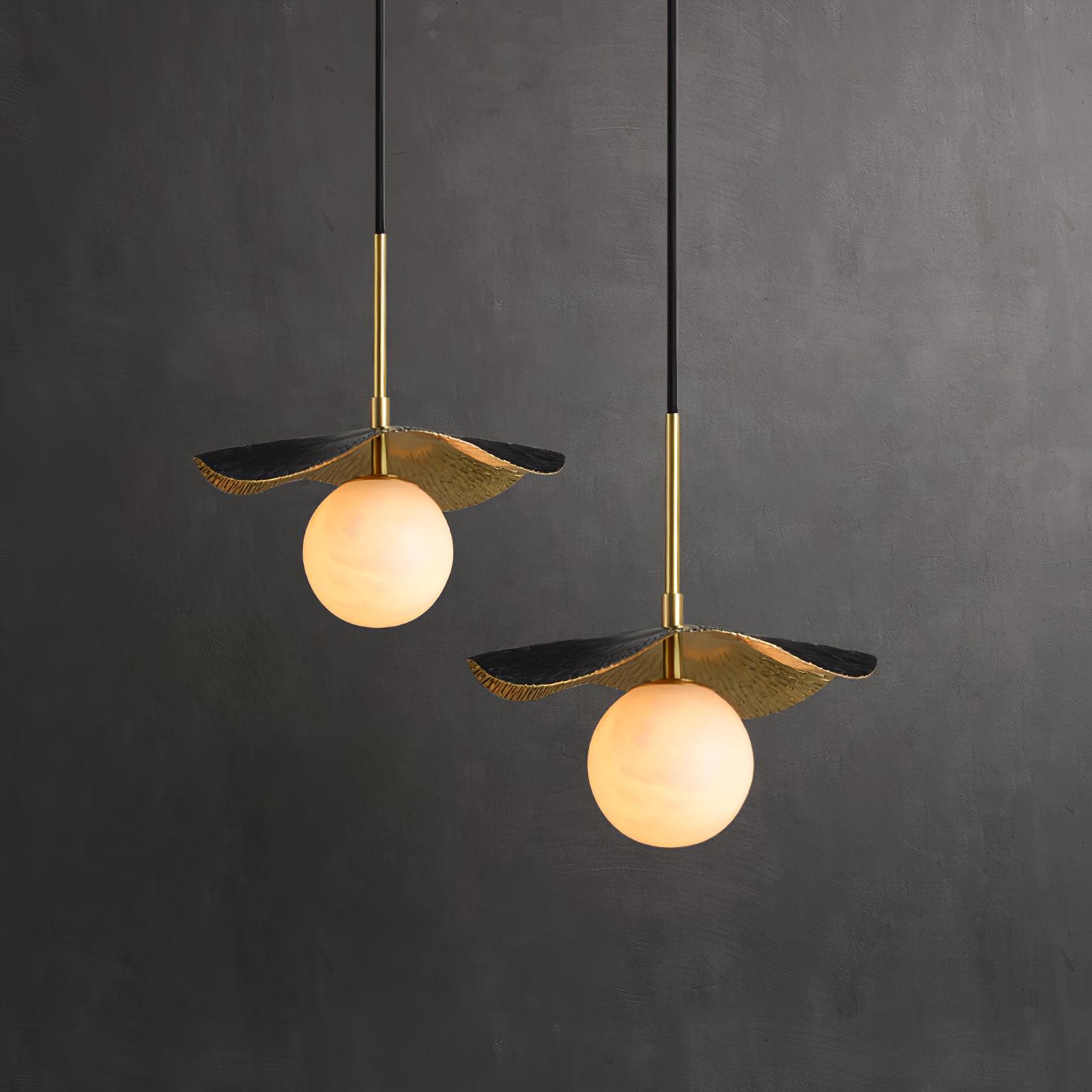 Talem Leaf Canopy Alabaster Pendant Light