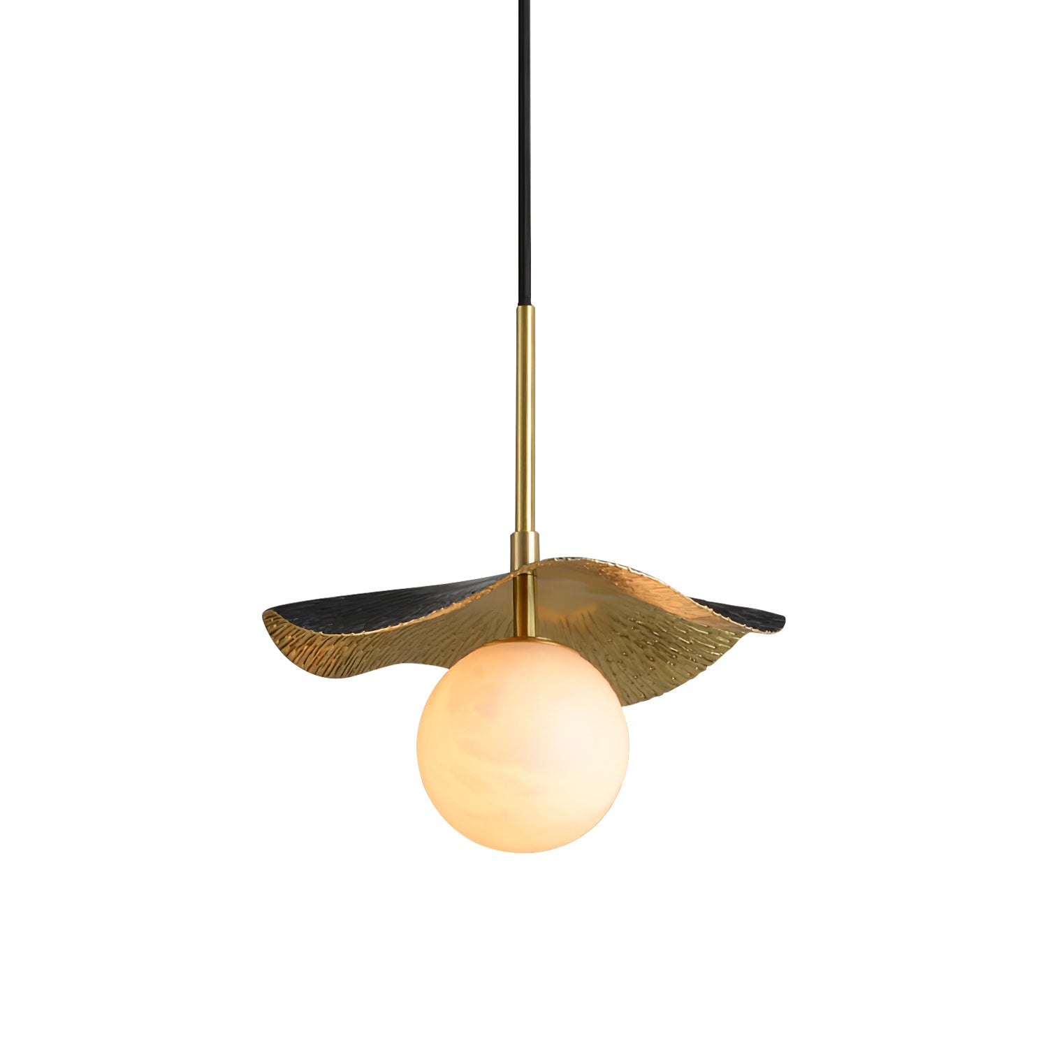 Zaraeen Modern Minimalist Brass Alabaster Pendant Light - Neutral Decor