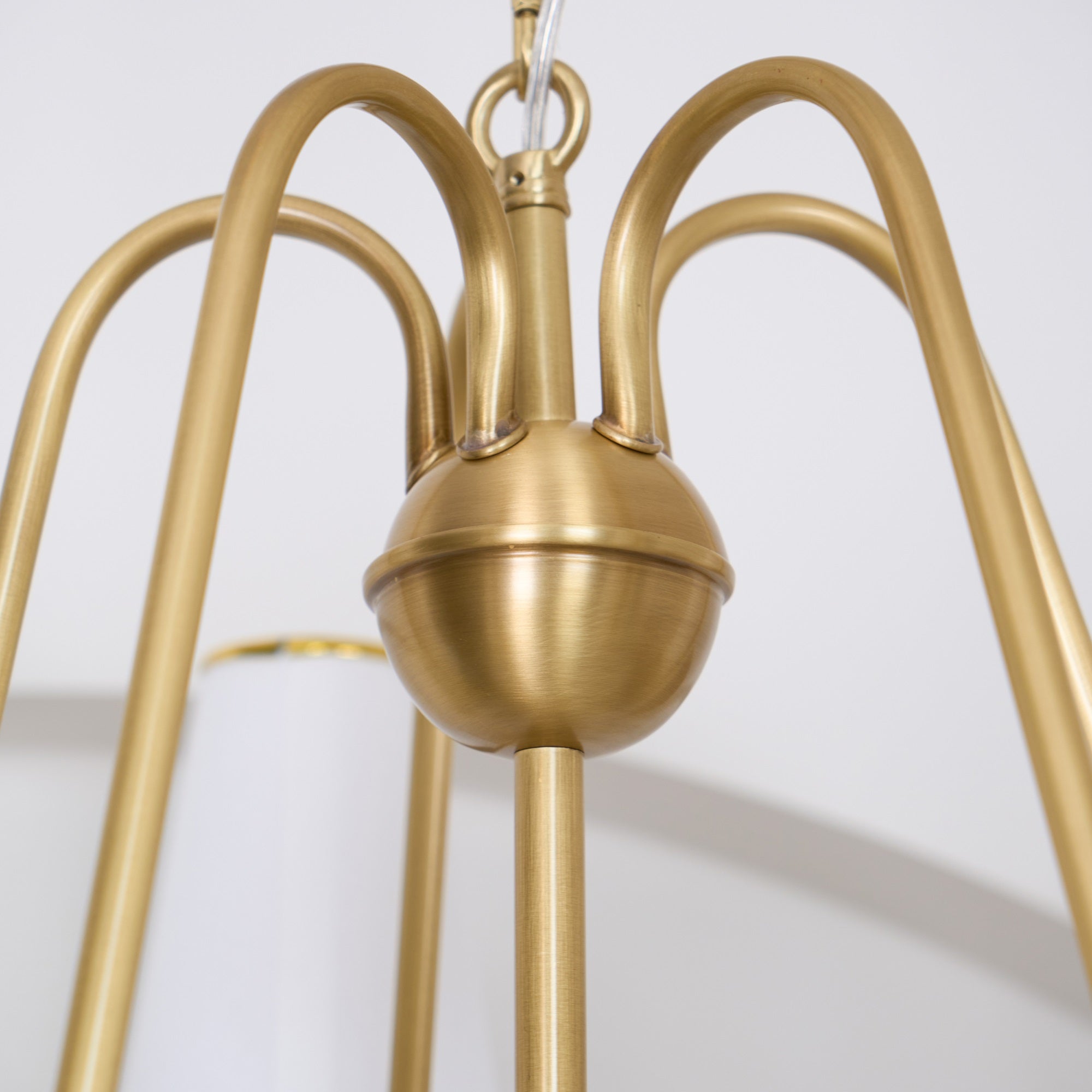 Elirora Elegance Vintage Brass Fabric Chandelier - Neutral Decor