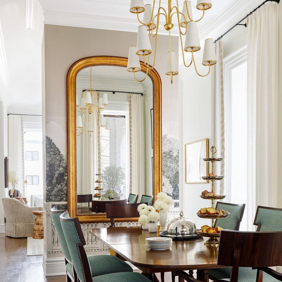 Elirora Elegance Vintage Brass Fabric Chandelier - Neutral Decor