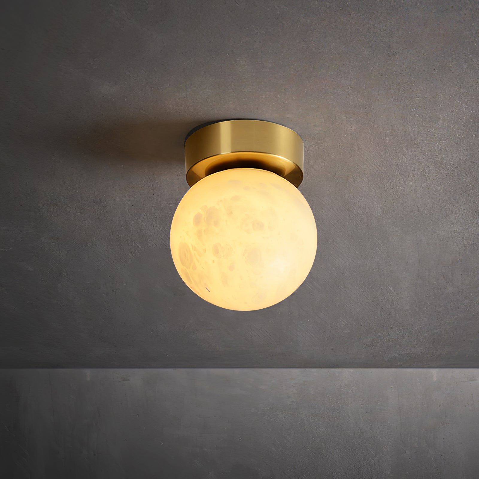 Otheyra Minimalist Alabaster Flush Mount Light