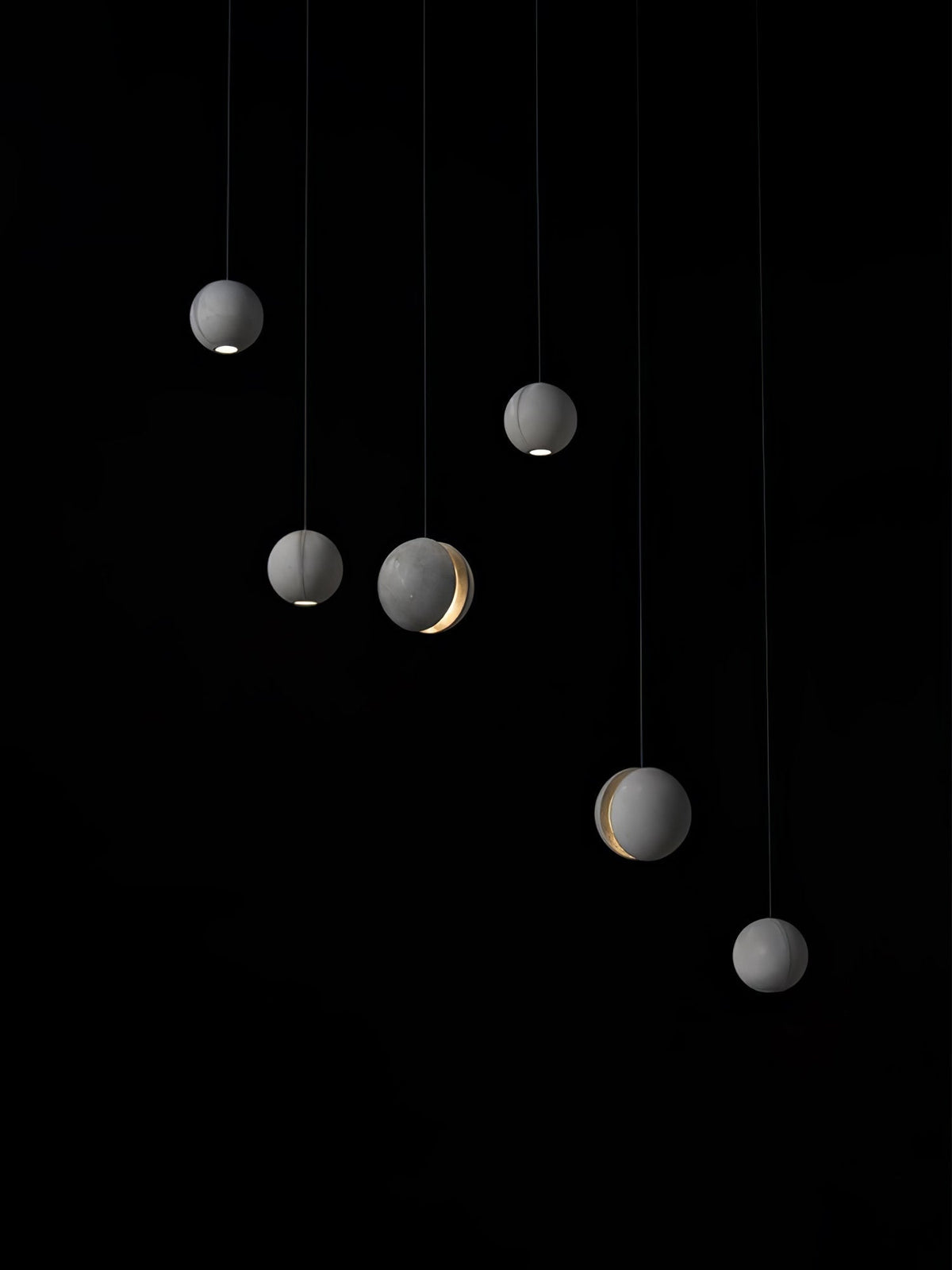Umi Pendant Lamp Concrete Sphere Moon Minimalist