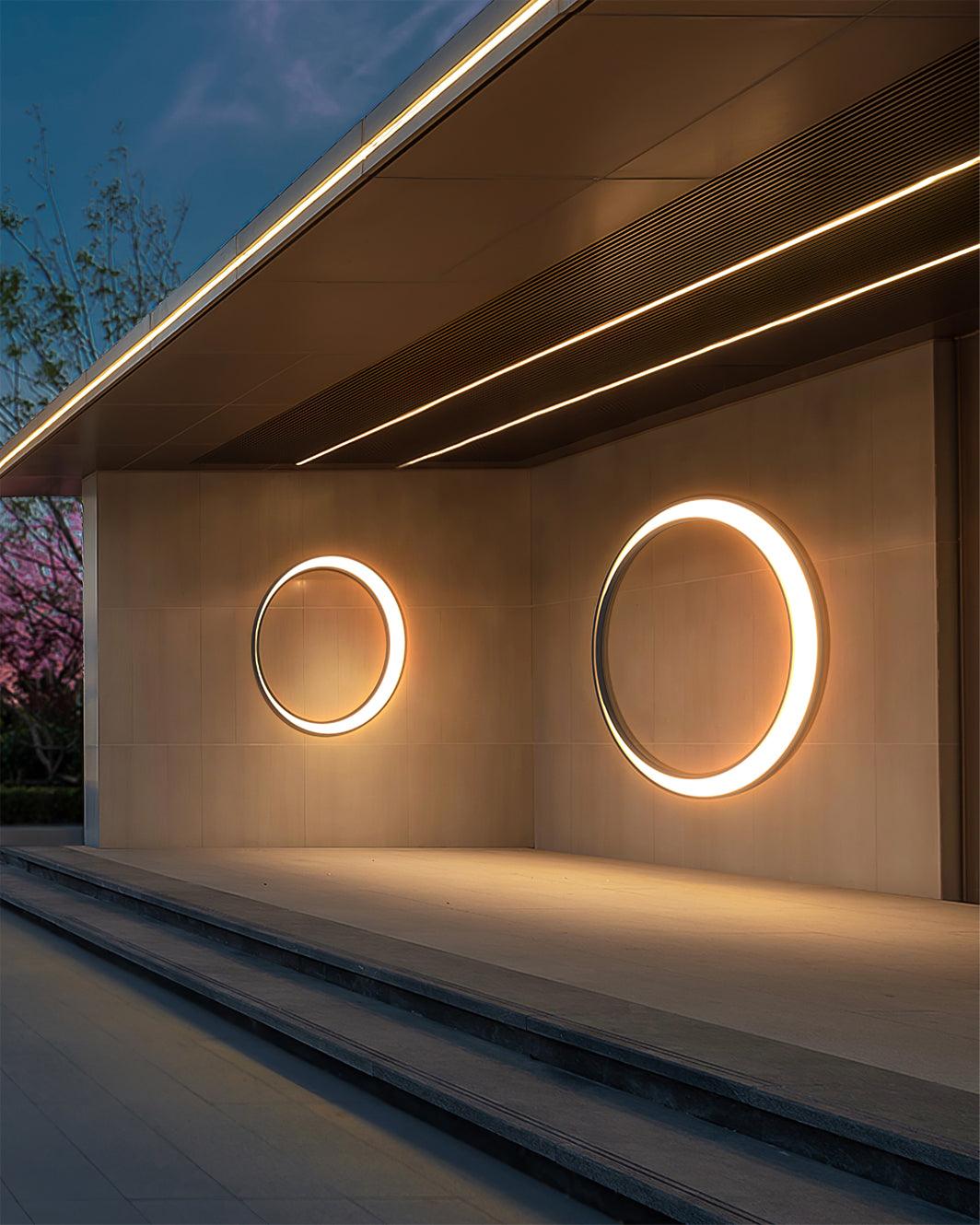 Zathee Circular LED Outdoor Wall Light - Neutral Decor