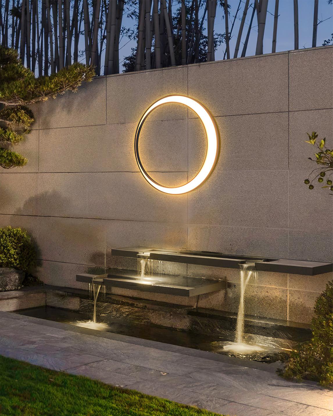 Zathee Circular LED Outdoor Wall Light - Neutral Decor
