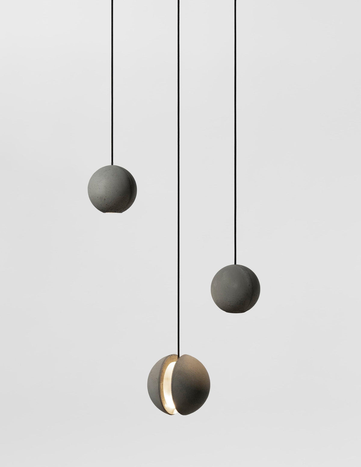 Umi Pendant Lamp Concrete Sphere Moon Minimalist