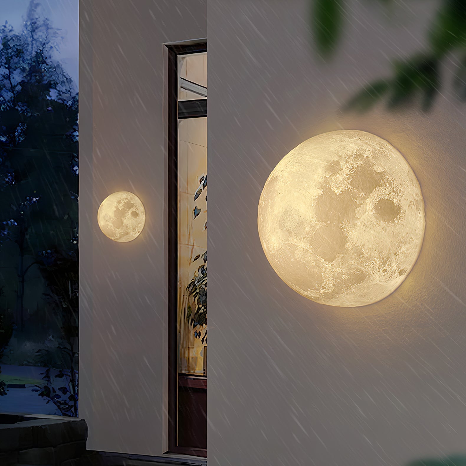 Olsolan Nordic Art Moon 3D Plastic Wall Lamp
