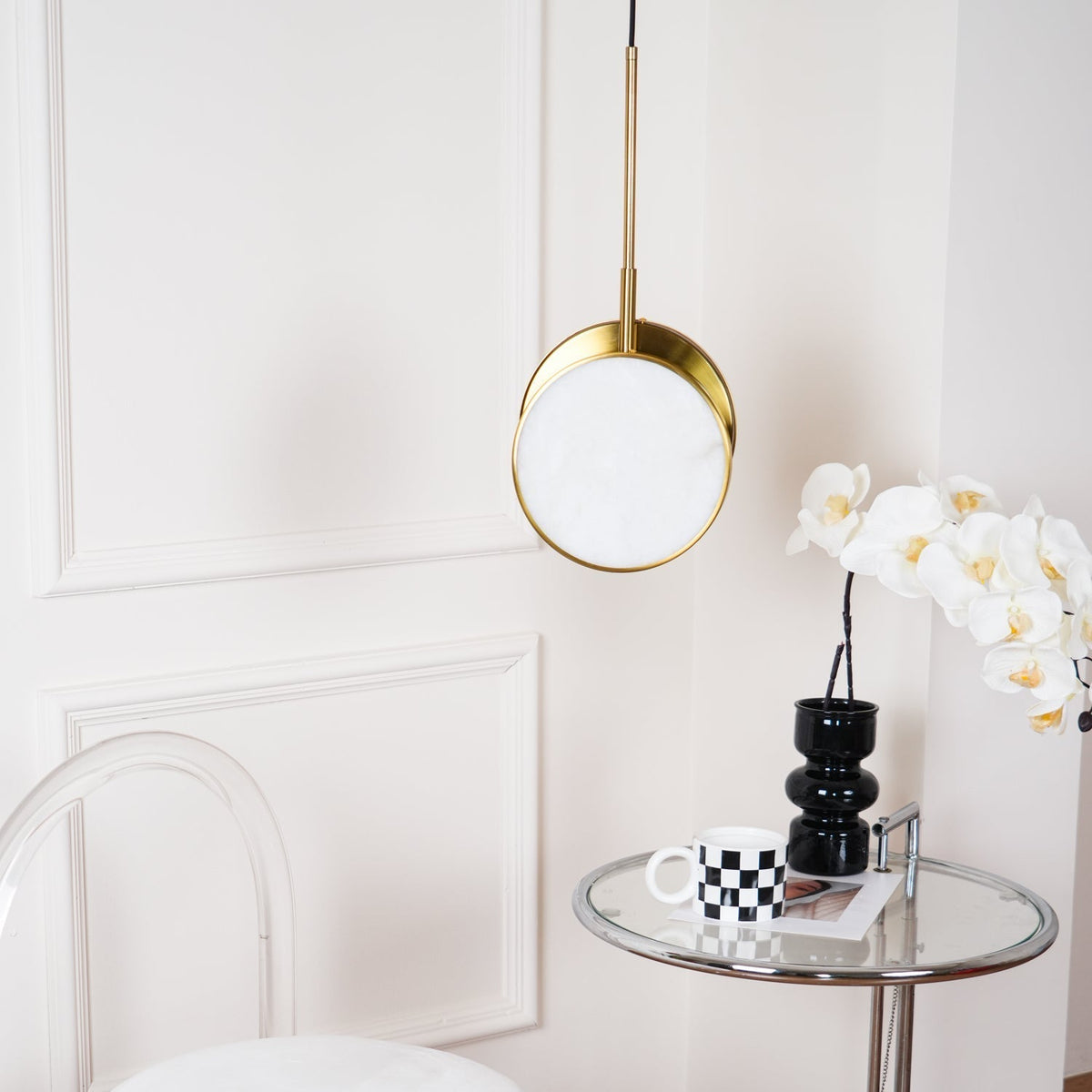 Synoryra Dual Disc Alabaster Pendant Light