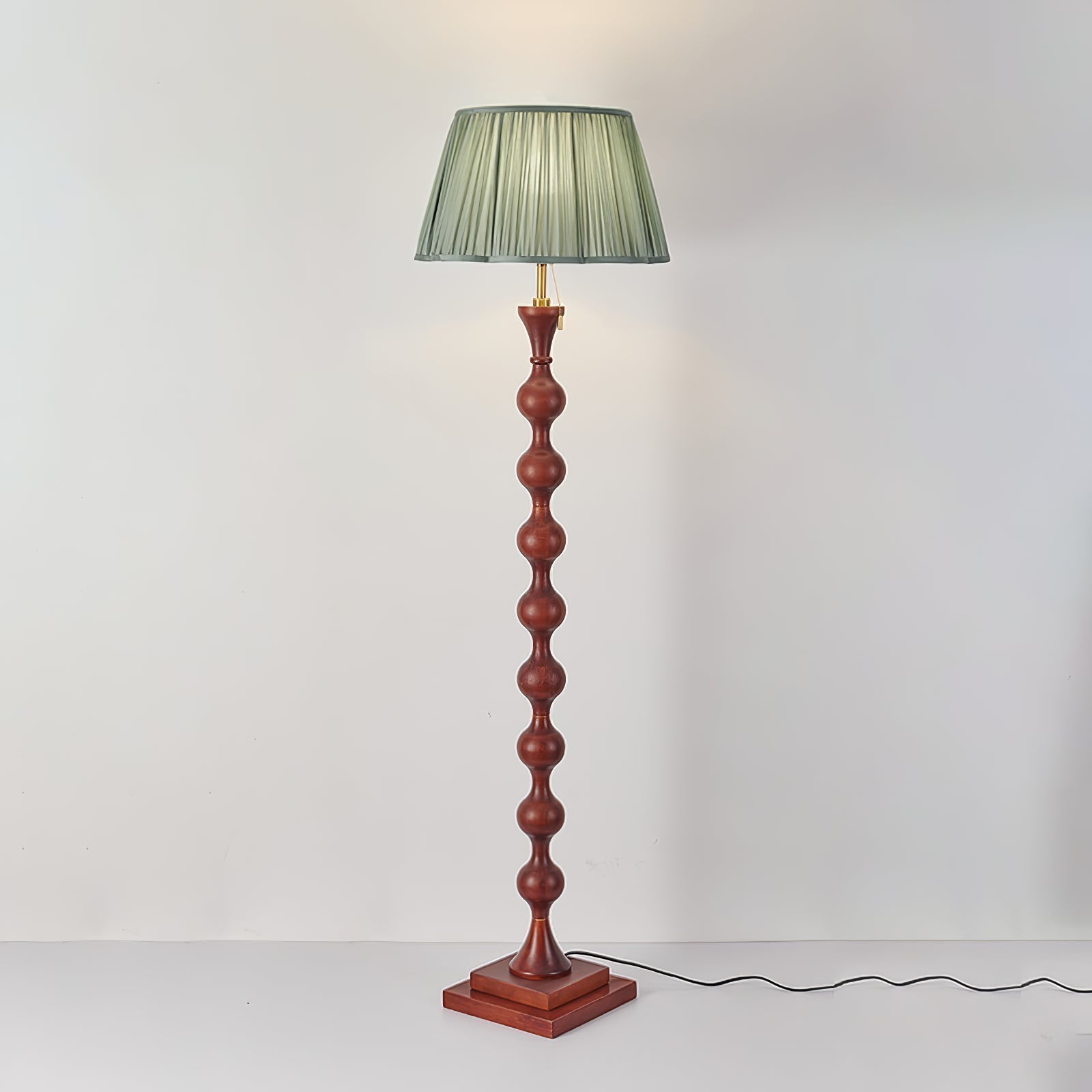 Celon Wood Fabric Vintage Floor Lamp