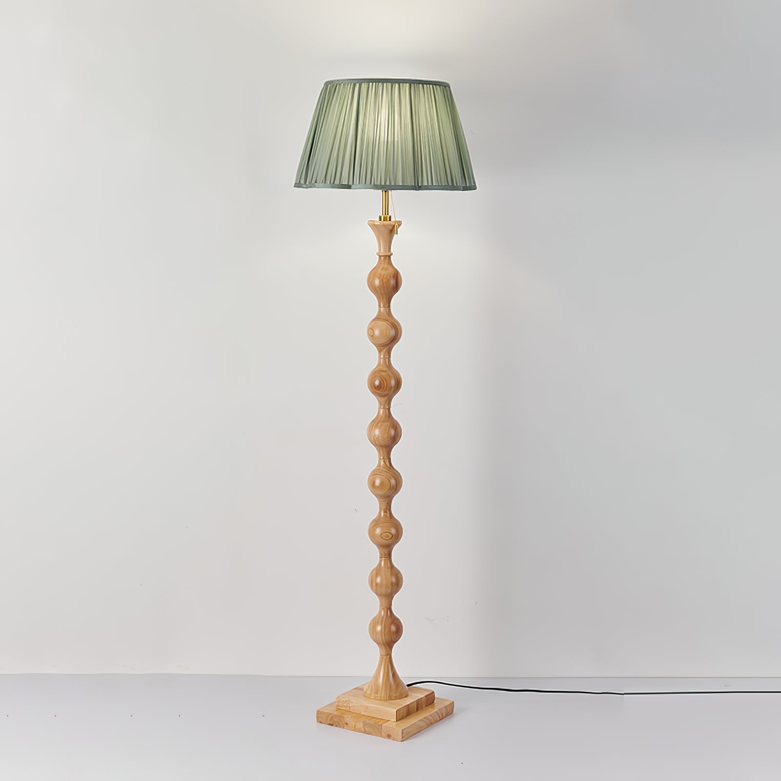 Celon Wood Fabric Vintage Floor Lamp