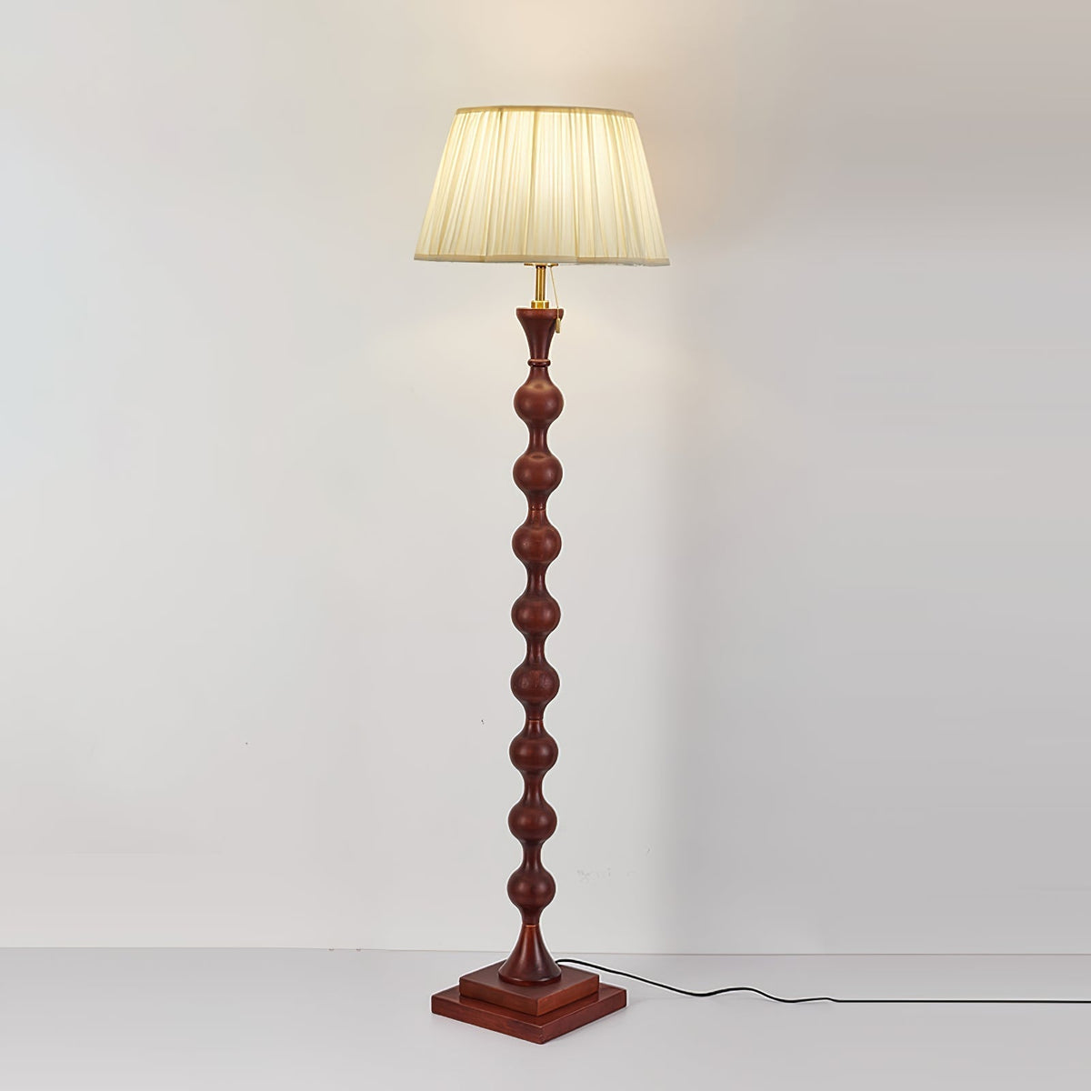 Celon Wood Fabric Vintage Floor Lamp