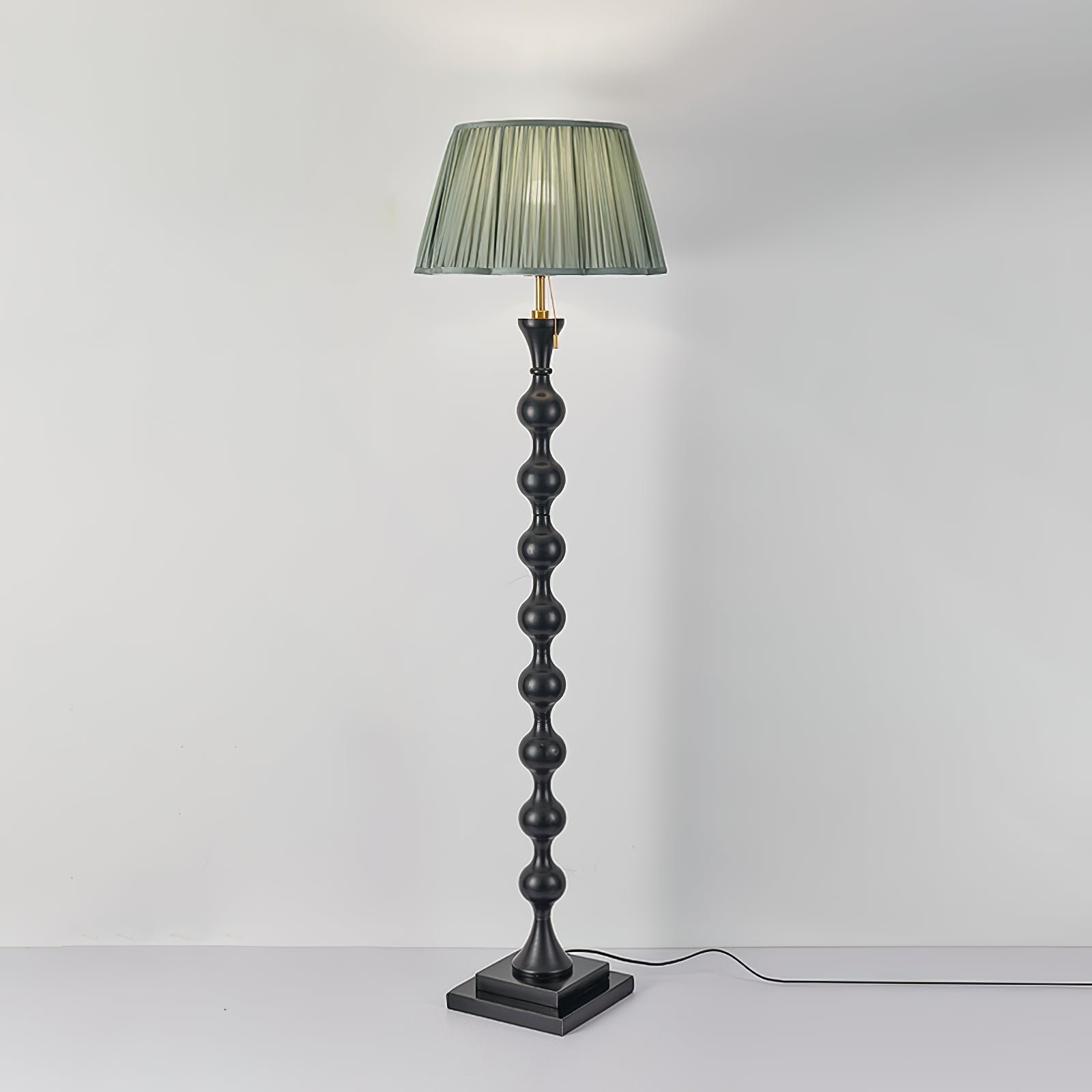 Celon Wood Fabric Vintage Floor Lamp