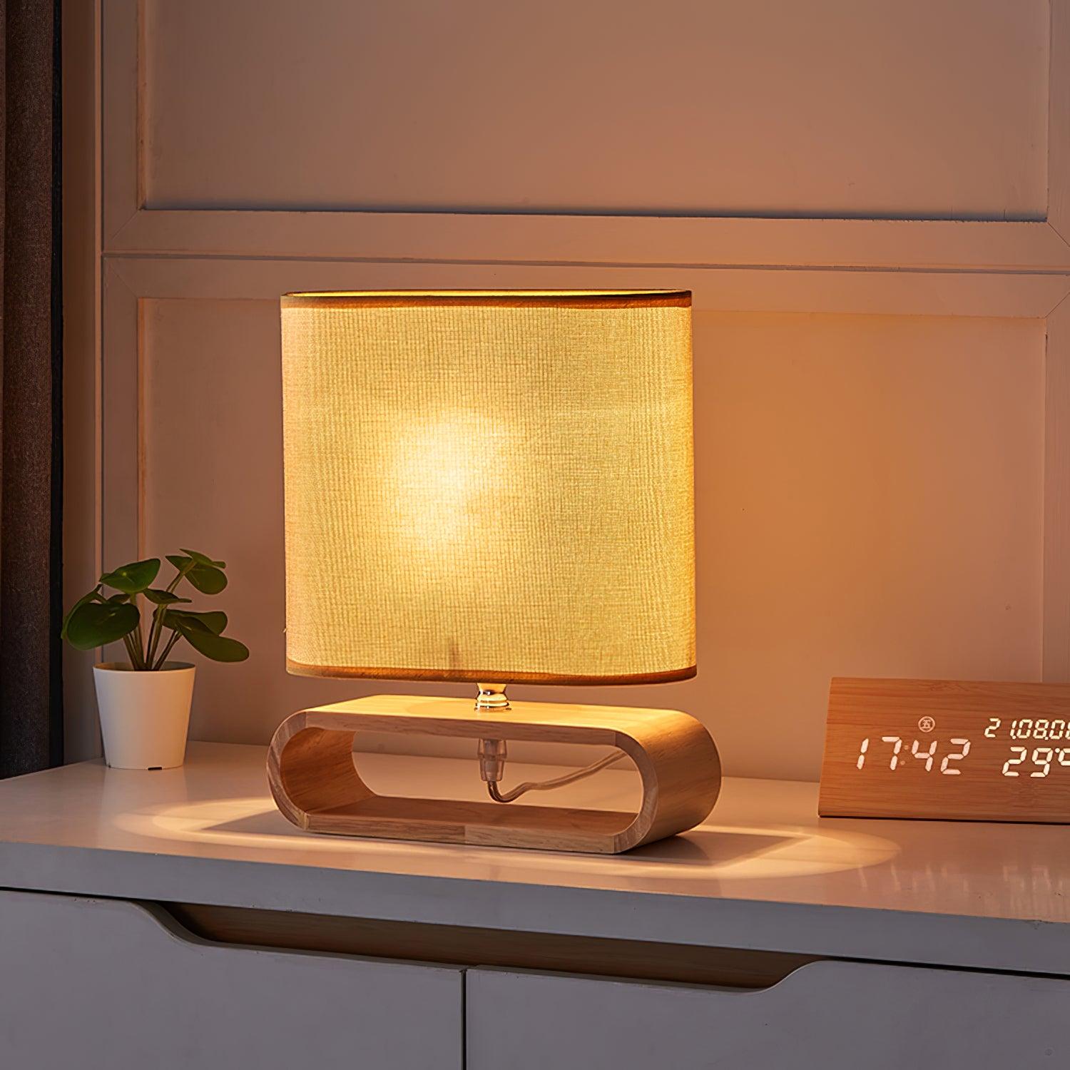 Loop Rustic Wood Table Lamp