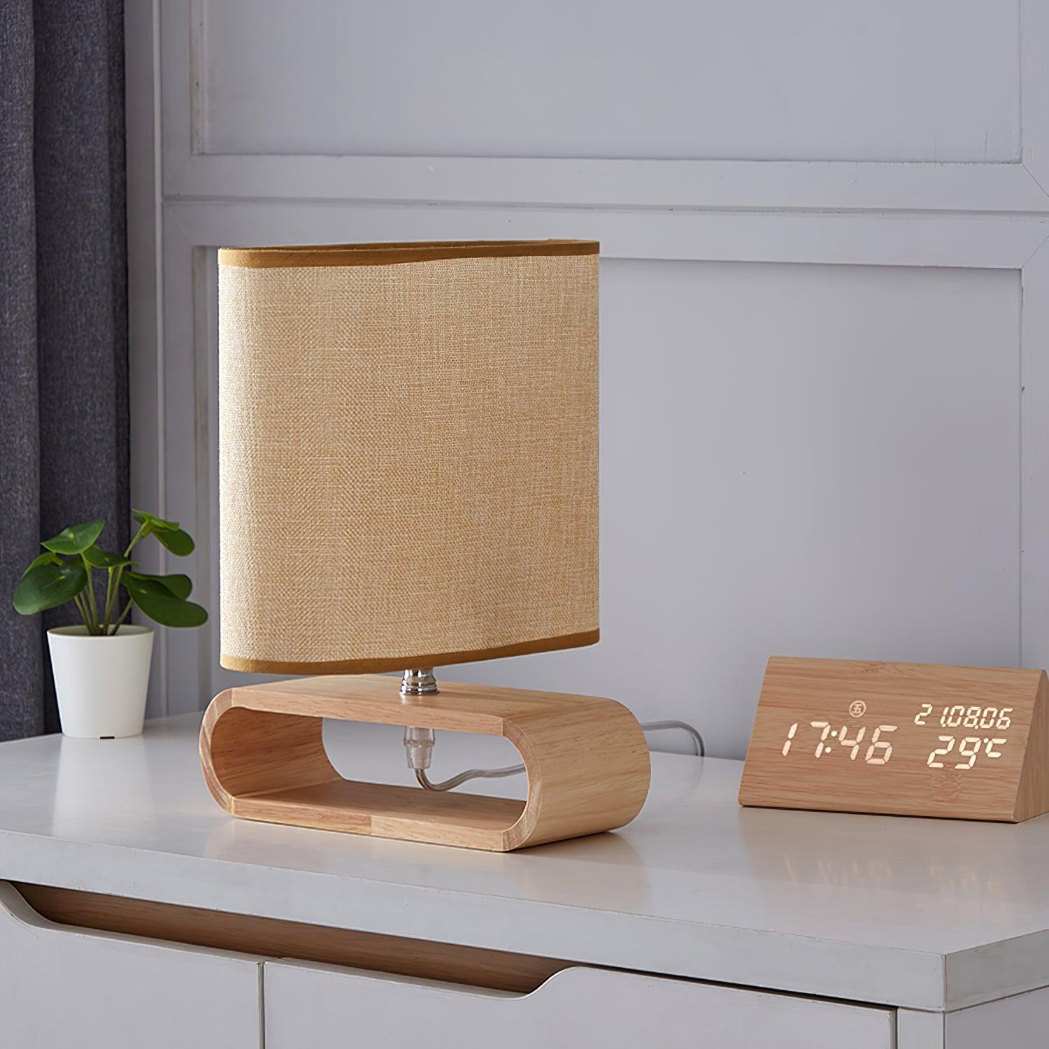 Loop Rustic Wood Table Lamp