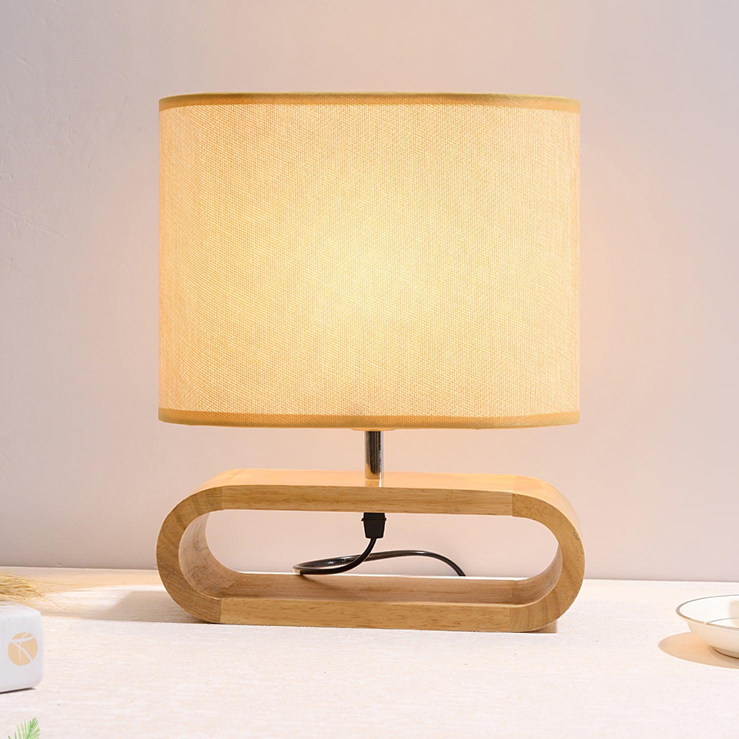Loop Rustic Wood Table Lamp