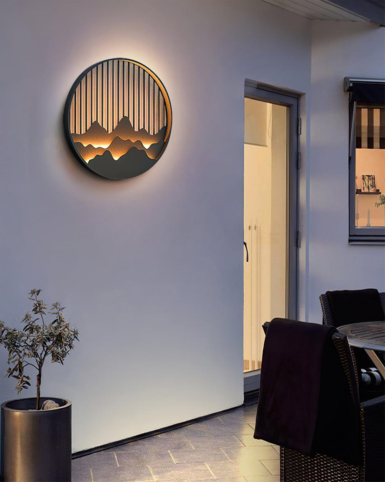 Sumi Mountain Circular Wall Light - Neutral Decor