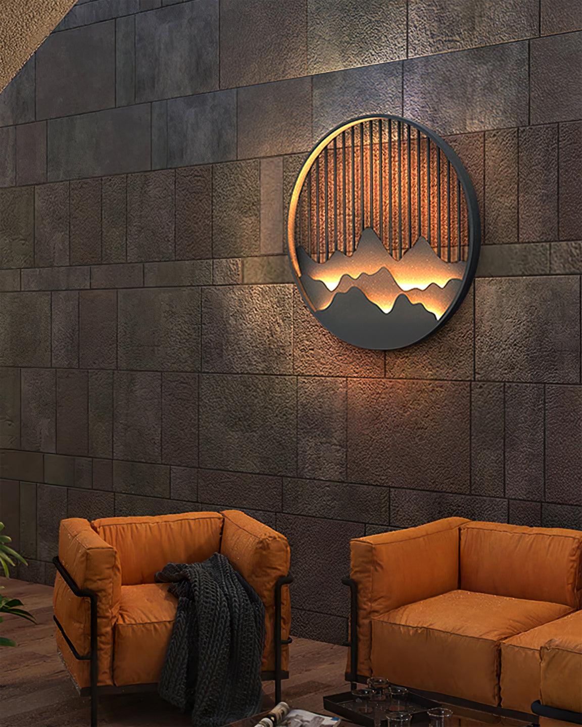Sumi Mountain Circular Wall Light