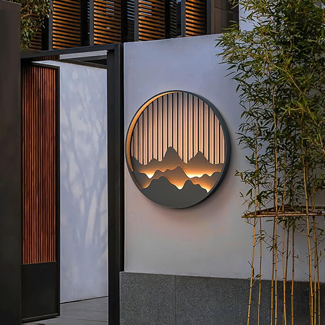 Sumi Mountain Circular Wall Light