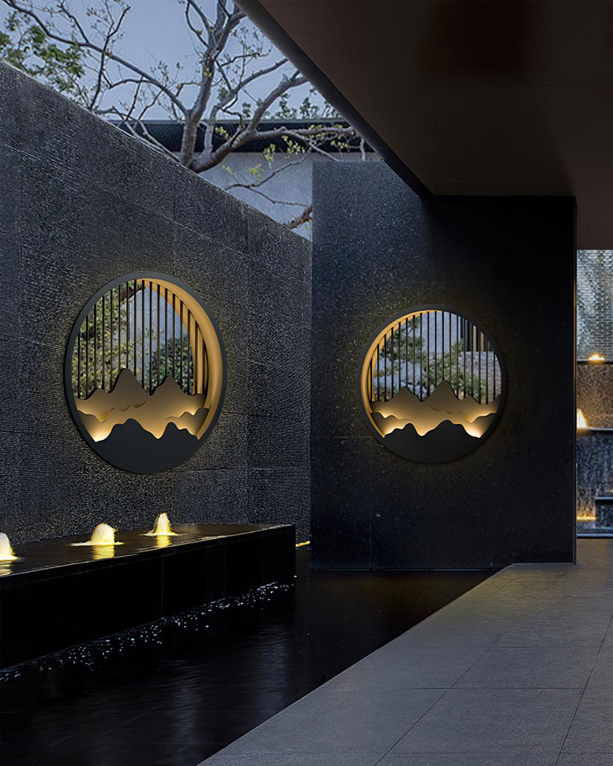 Sumi Mountain Circular Wall Light