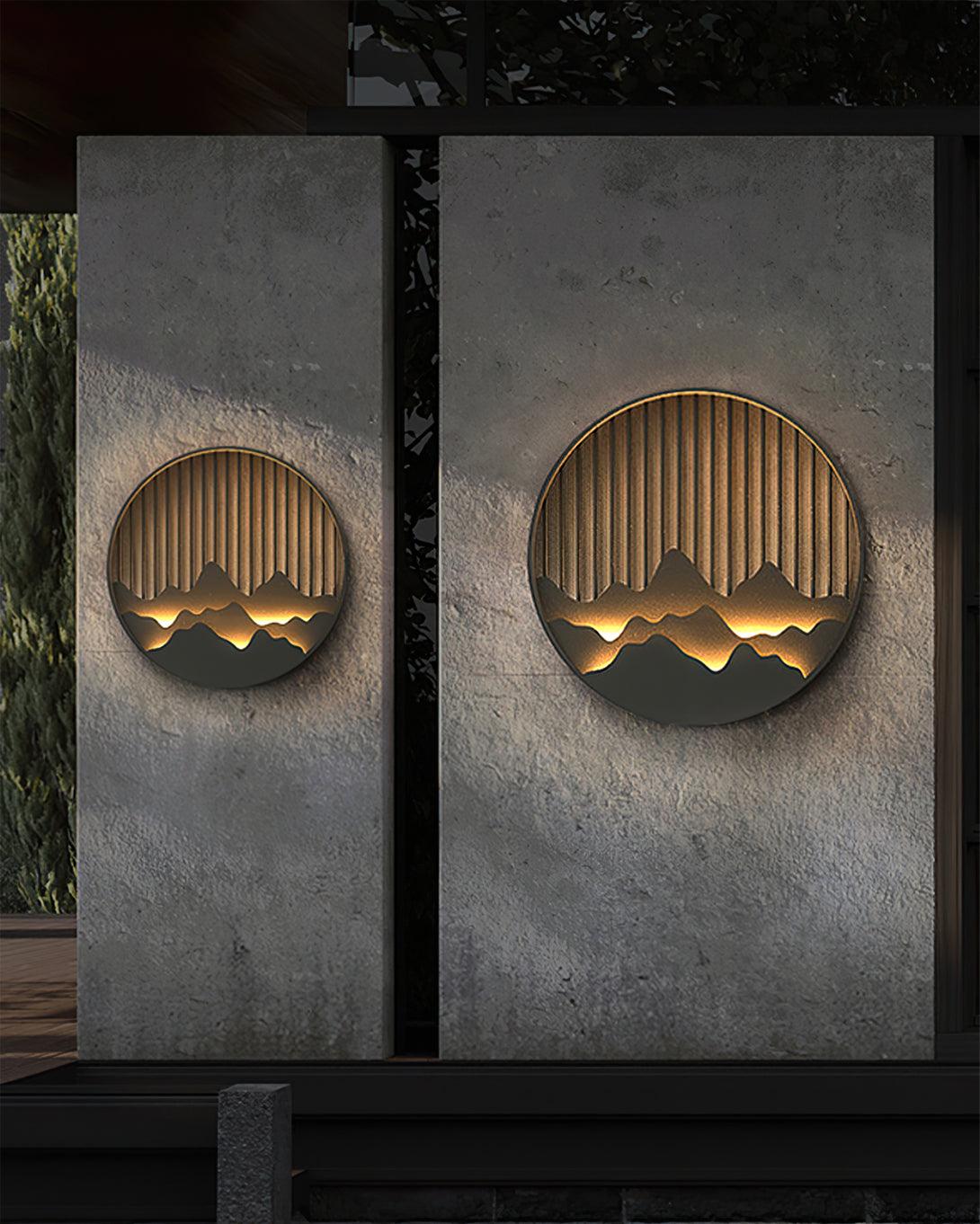 Sumi Mountain Circular Wall Light