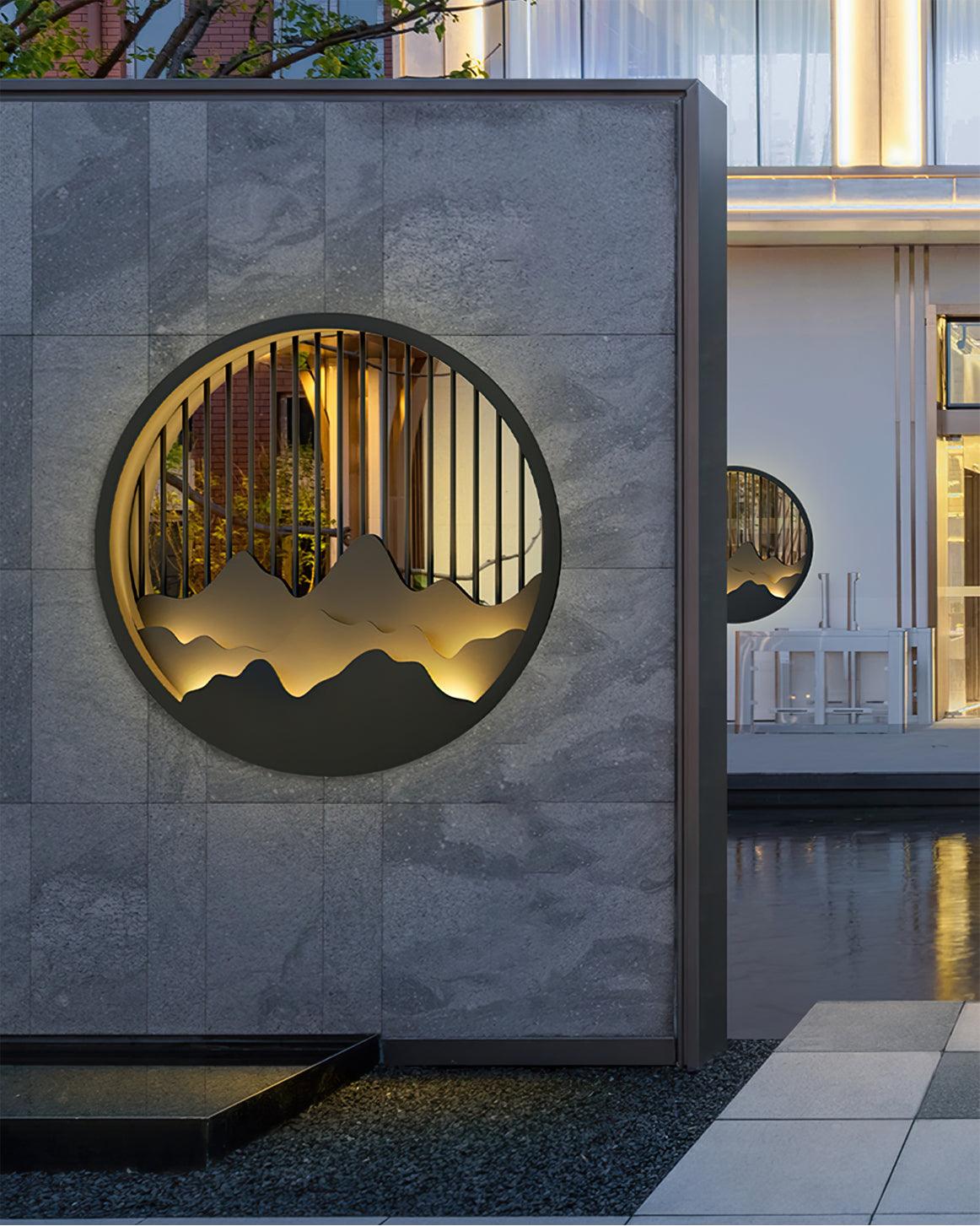 Sumi Mountain Circular Wall Light - Neutral Decor