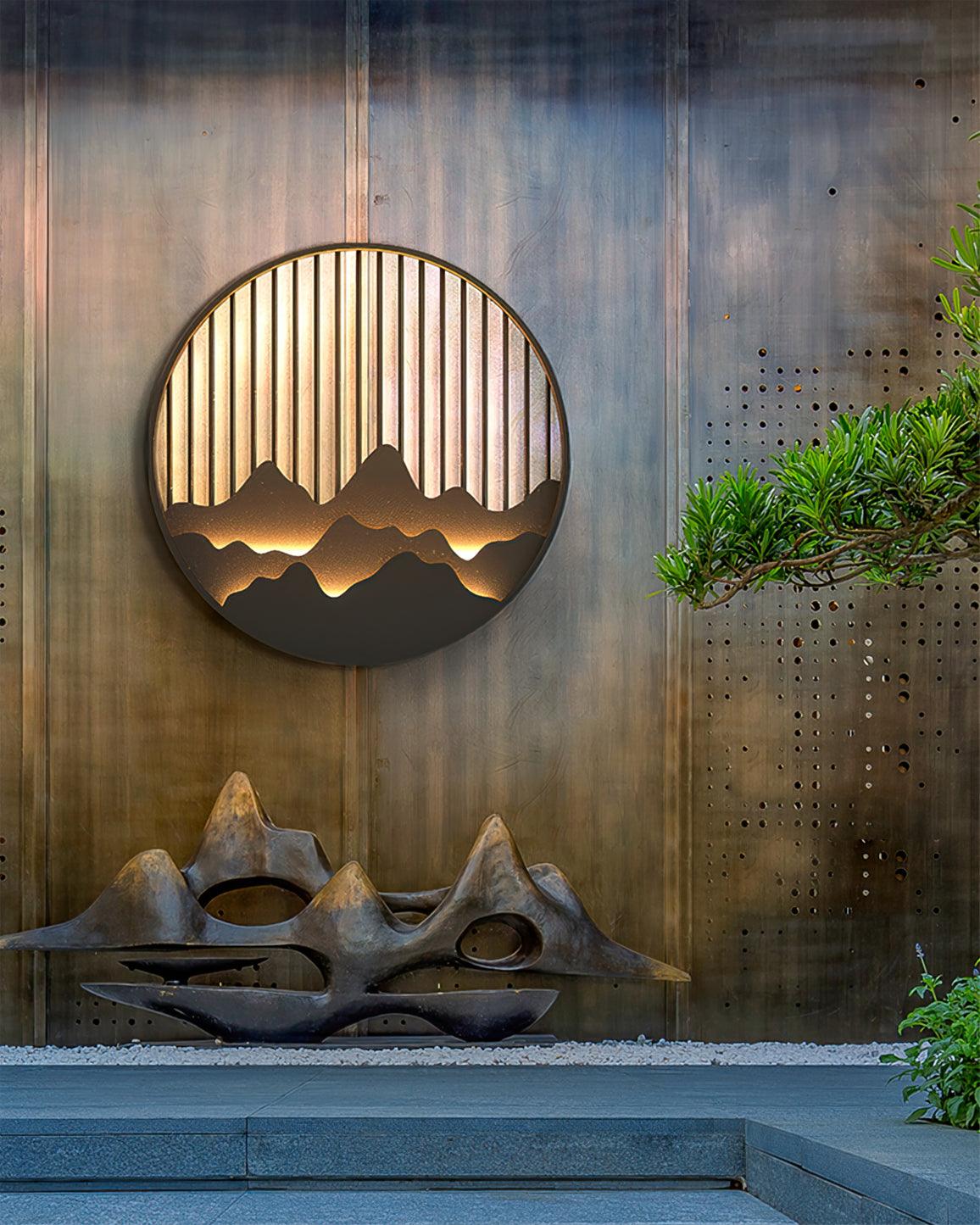 Sumi Mountain Circular Wall Light