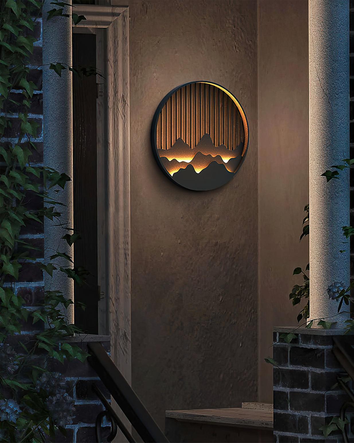 Sumi Mountain Circular Wall Light