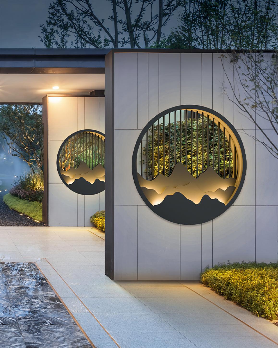 Sumi Mountain Circular Wall Light