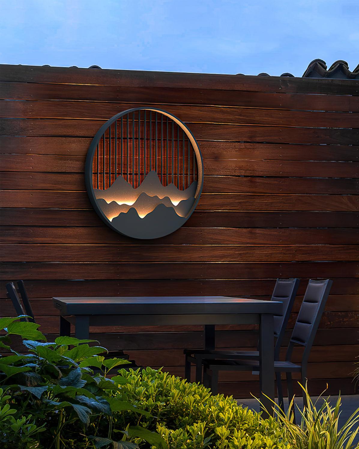 Sumi Mountain Circular Wall Light