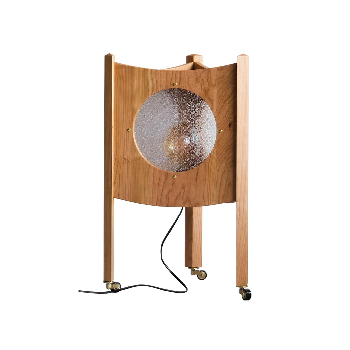 Carvora Wooden Panel Floor Lamp