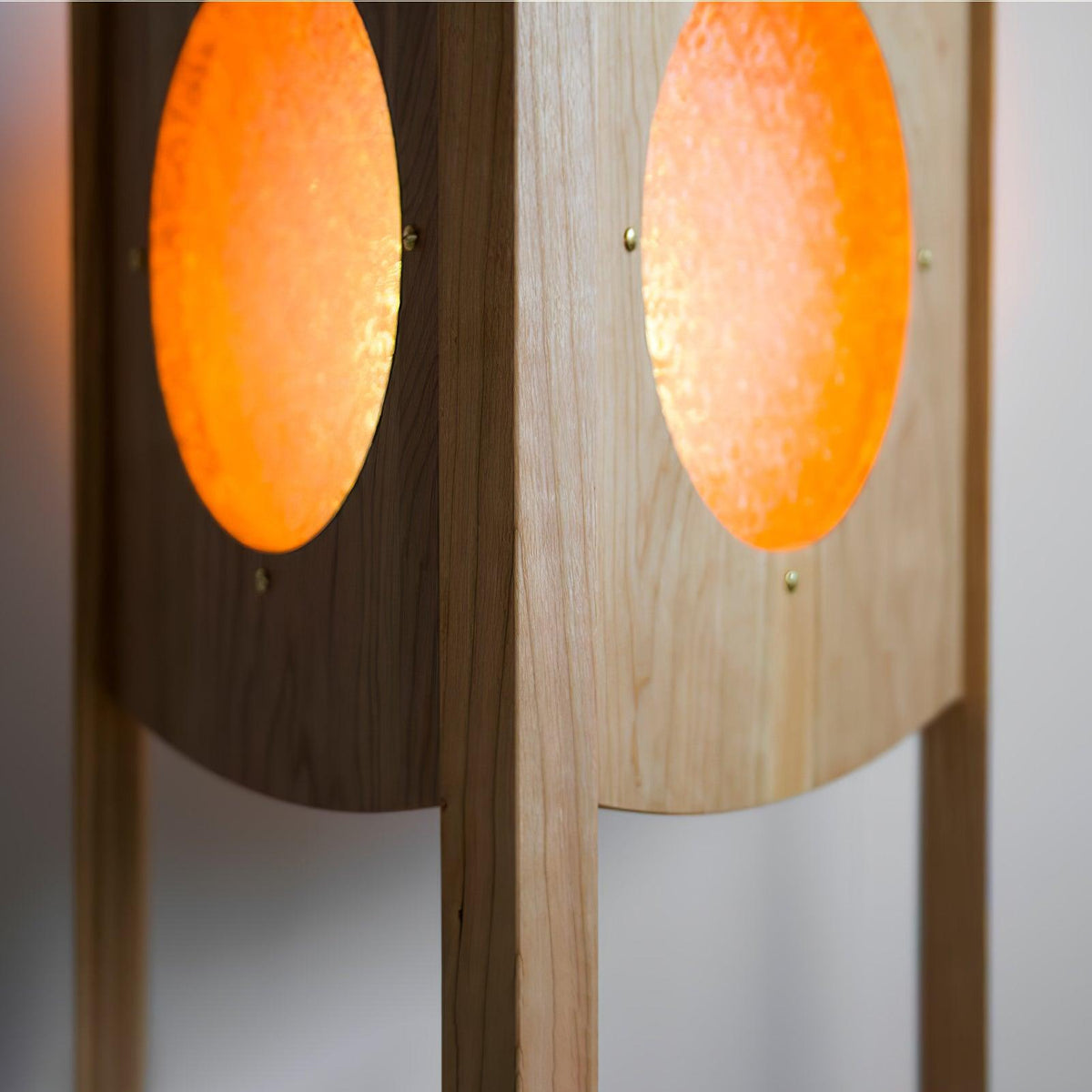 Carvora Wooden Panel Floor Lamp