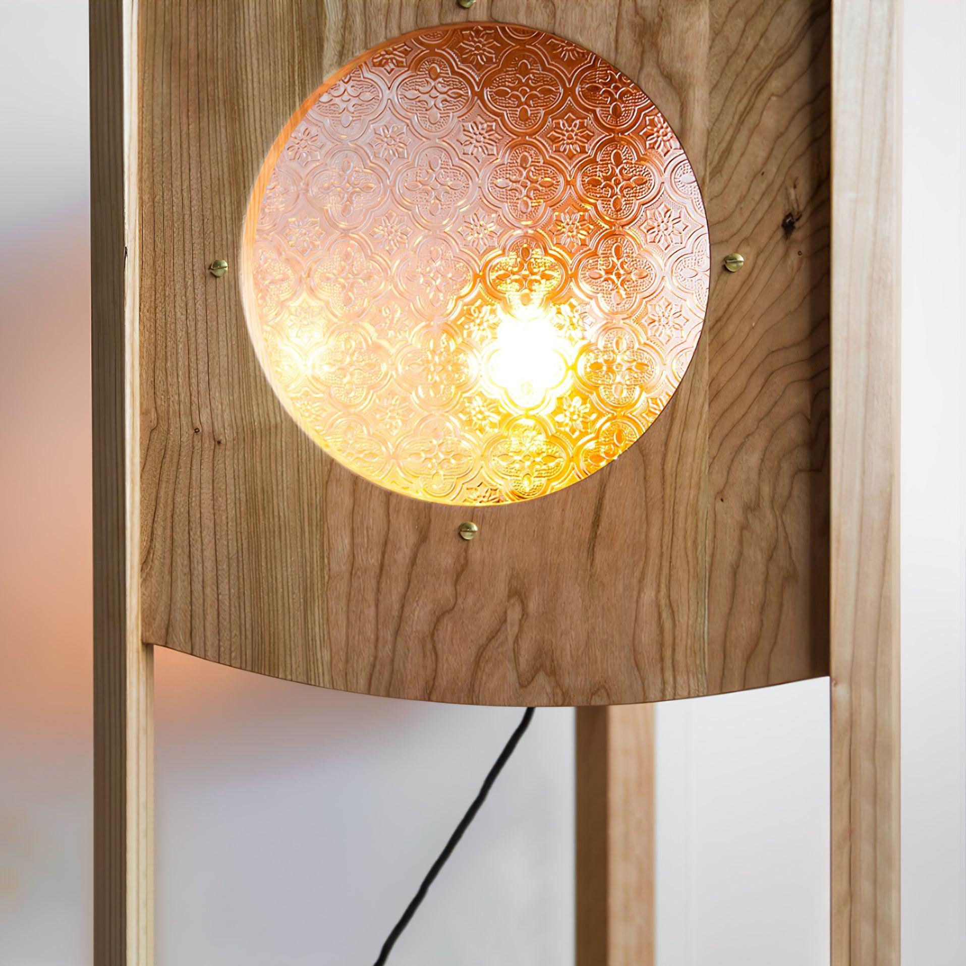Carvora Wooden Panel Floor Lamp