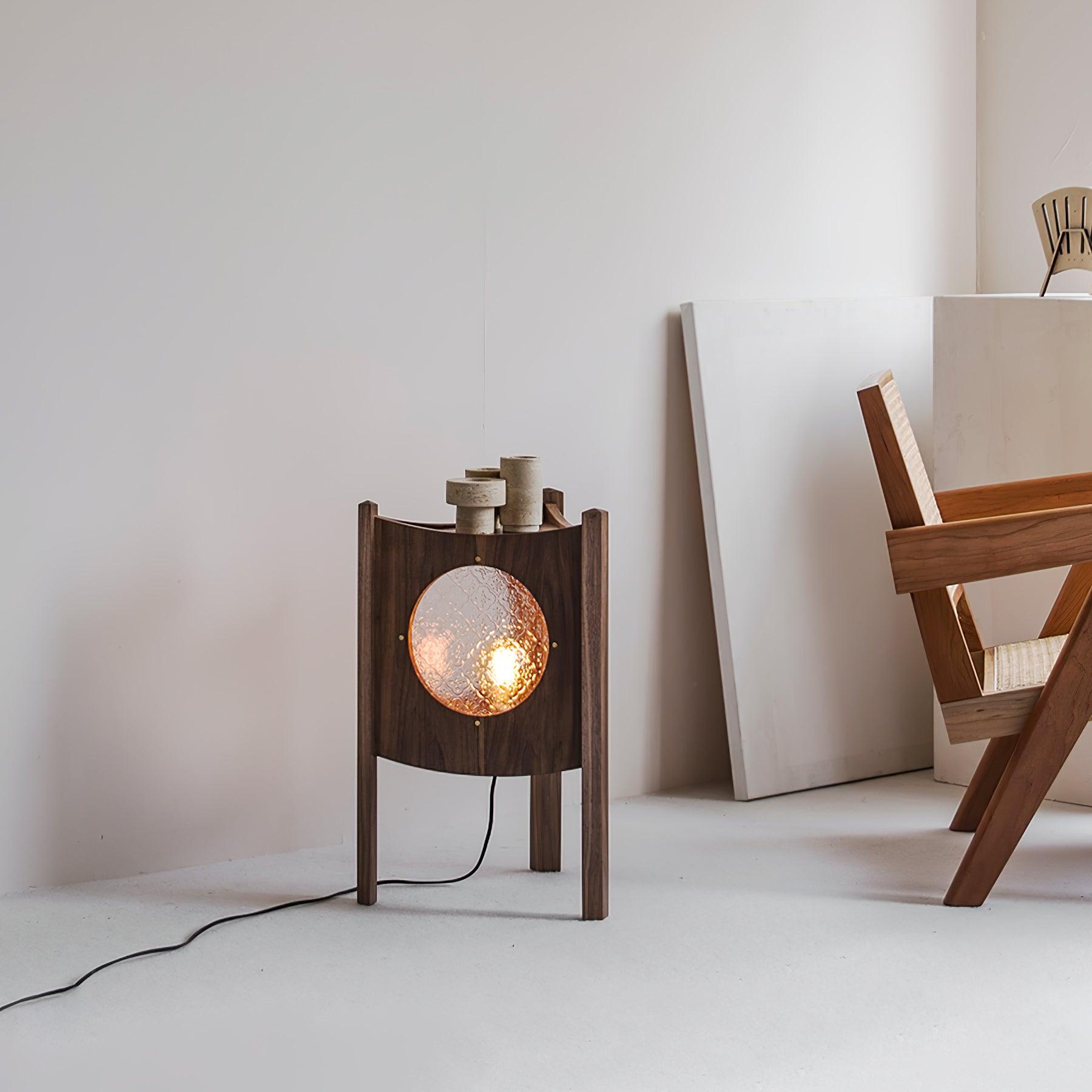 Carvora Wooden Panel Floor Lamp