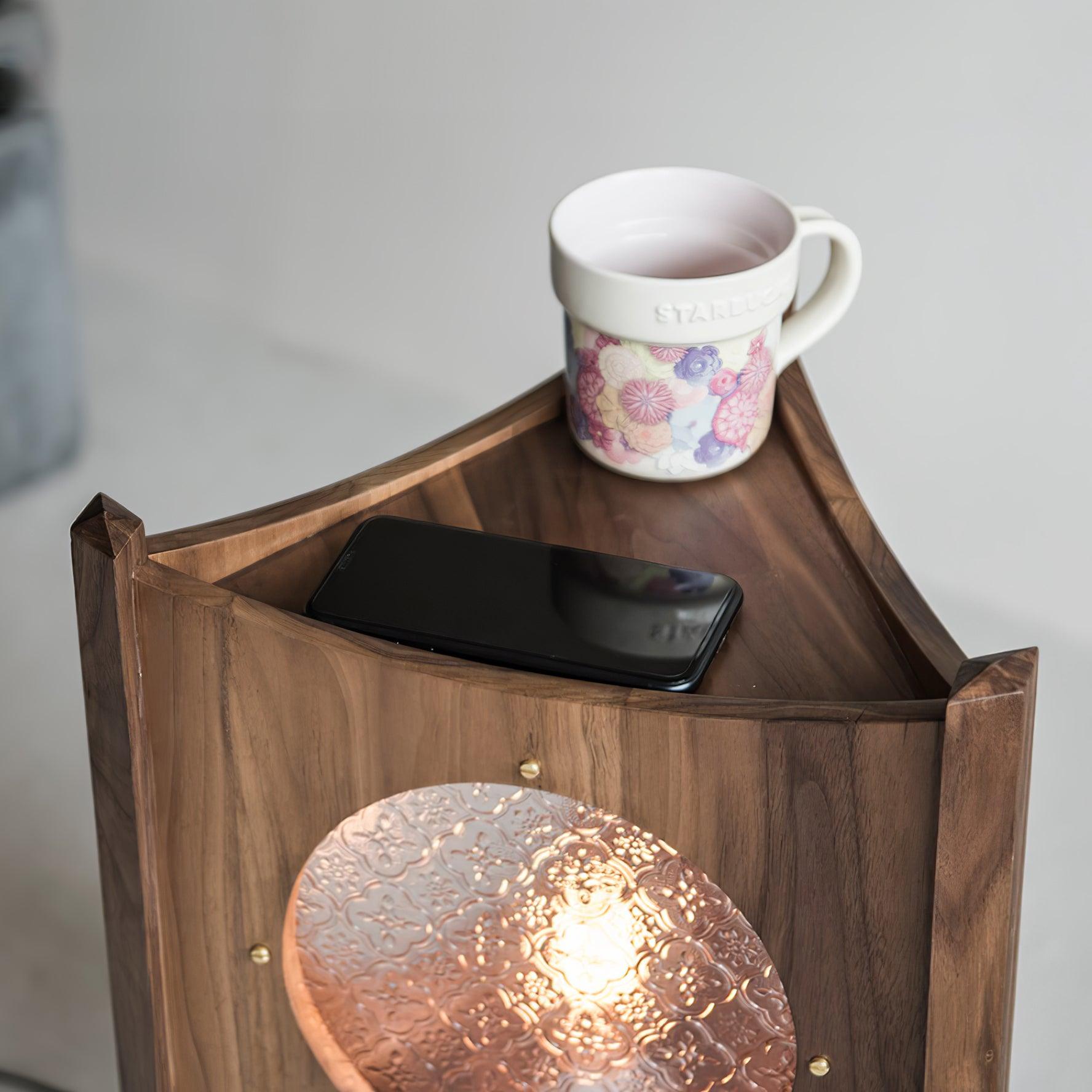 Carvora Wooden Panel Floor Lamp